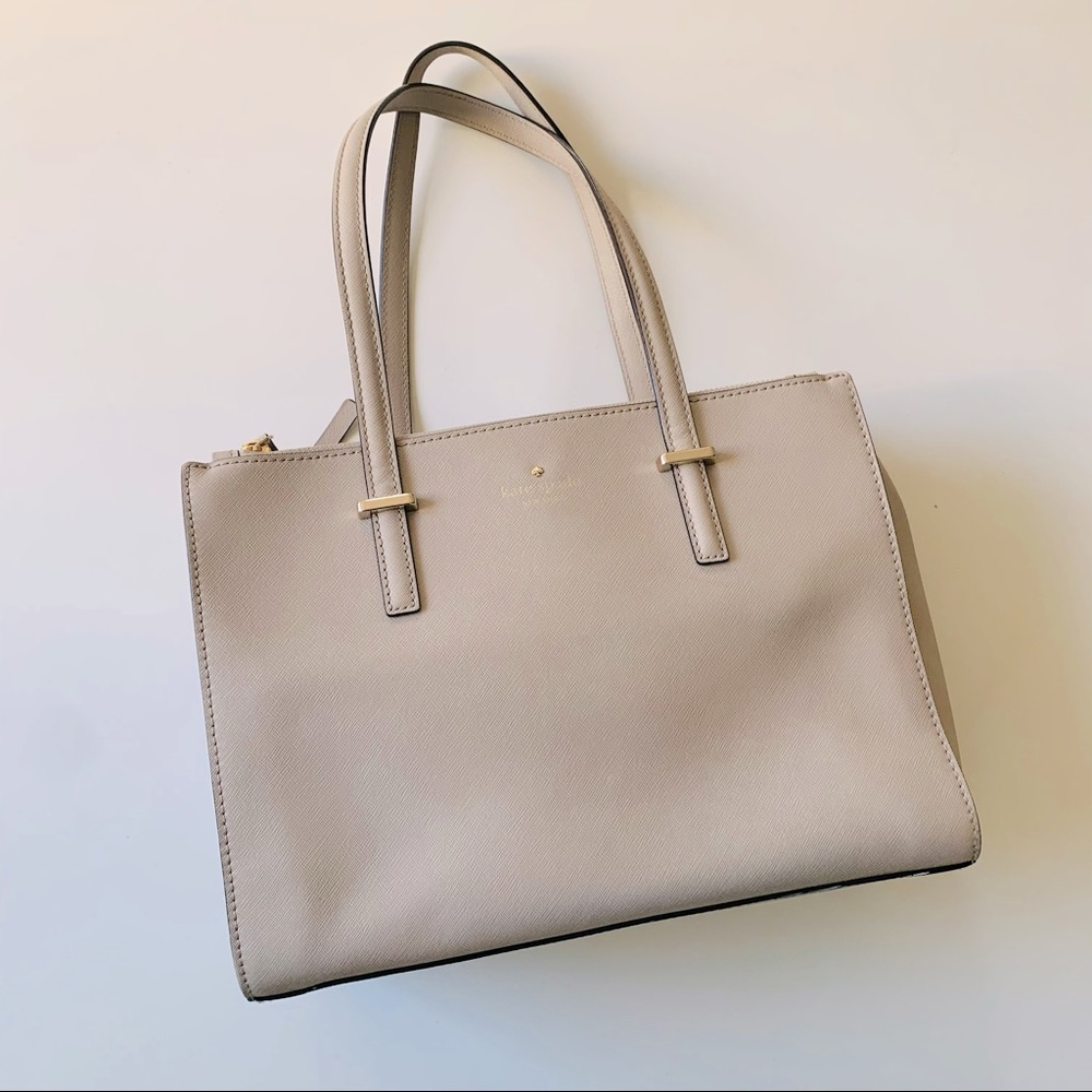 Kate Spade Parchment color double zip tote